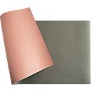 Exacompta bureauonderlegger 430 x 900 mm, tweekleurig, PU kunstleer, oprolbaar, anti-slip &amp; afveegbaar, Made in France, voor kantoor &amp; thuiskantoor, beige/grijs