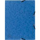 Exacompta classeur, DIN A4, avec élastique, 3 rabats, inscriptible, carton Colorspan, 355 g/m², bleu