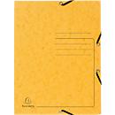 Exacompta classeur, DIN A4, avec élastique, 3 rabats, inscriptible, carton Colorspan, 355 g/m², jaune