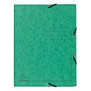 Exacompta classeur, DIN A4, avec élastique, 3 rabats, inscriptible, carton Colorspan, 355 g/m², vert
