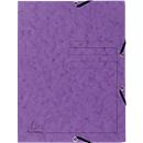Exacompta classeur, DIN A4, avec élastique, 3 rabats, inscriptible, carton Colorspan, 355 g/m², violet