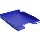 Exacompta Corbeille à courrier COMBO MINI Office, A4+, jusqu'à 250 feuilles, porte-étiquette, empilable, Ange Bleu, L 255 x P 347 x H 38 mm, PS, bleu nuit