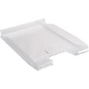 Exacompta Corbeille à courrier COMBO MINI Office, A4+, jusqu'à 250 feuilles, porte-étiquette, empilable, Ange Bleu, L 255 x P 347 x H 38 mm, PS, cristal
