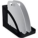 Exacompta Flex Box Office Schwarz/Grau, mobile Aufbewahrungsbox 3 Fächer für Laptop/Ordner, Griff, Blauer Engel, 25 Jahre