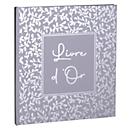 Exacompta Gästebuch AutentiK Blaugrau 21x19 cm, 140 Seiten Clairefontaine, Silberschnitt, Kristallbox, Blumenmuster