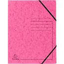 Exacompta hoekmap, DIN A4, met elastiek, te labelen, Colorspan karton, 355 g/m², roze