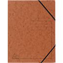 Exacompta hoekmap, DIN A4, met elastiek, te labelen, Colorspan karton, 355 g/m², tabak