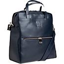 Exacompta Lady Exactive Sac à dos pour ordinateur portable Bleu marine en cuir de vachette, rembourré jusqu'à 14", 3 modes de portage, hydrofuge