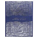 Exacompta Livre d'or Japon Bleu 270x220 mm, 100 pages Clairefontaine, tranche argentée &amp; gaufrage argenté, boîte cristal Questions Explications