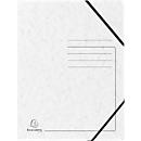 Exacompta map, DIN A4, met elastiek, 3 kleppen, te labelen, Colorspan karton, 355 g/m², wit