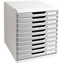 Exacompta MODULO A4-ladebox Office steengrijs, 10 laden gesloten A4/A4+, geruisloos, veiligheidsstop
