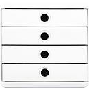 Exacompta Pop Box ladebox, voor A4/A4+, gemaakt van gerecycled plastic, gesloten laden, stapelbaar, geluidloos uittrekbaar, 4 laden, wit