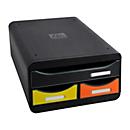 Exacompta Small Box Iderama Regenbogen, 3 Schubladen A4+, leise mit Sicherheitsstopp, stapelbar, 13,5 cm, 25 Jahre