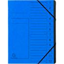 Exacompta sorteermap,, A4, elastieksluiting, karton, 12 vakken, blauw