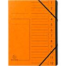 Exacompta sorteermap, A4, elastieksluiting, karton, 12 waaiers, oranje