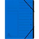 Exacompta sorting file, A4, elastic closure, cardboard, 7 compartments, blue
