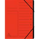 Exacompta sorting file, A4, elastic closure, cardboard, 7 compartments, red