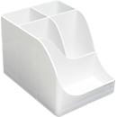 Exacompta Stifteköcher Pen Wave Autentik, 5 Fächer, aus recyceltem Kunststoff, skandinavisches Design, für Büro & Homeoffice, weiß