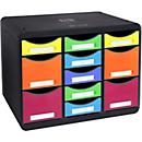 Exacompta Store-Box Multi Office Black, 11 open lades (7 plat/4 hoog), stil, stapelbaar, 25 jaar garantie