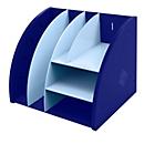 Exacompta The Organizer bleu marine/bleu clair, 4 compartiments (2x A5/2x A6), plastique recyclé, Ange bleu, 25 ans de garantie