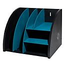 Exacompta The Organizer noir/bleu, 4 compartiments (2x A5/2x A6), plastique recyclé, Ange bleu, 25 ans de garantie
