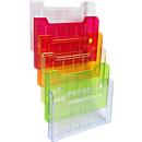 Exacompta wandbrochurehouder A4 horizontaal 6 vakken regenboog, 26 mm vuldiepte, wandbevestiging incl., 25 jaar garantie