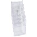Exacompta wandbrochurehouder A4 verticaal 6 vakken glashelder, 26 mm vuldiepte, wandbevestiging incl., 25 jaar garantie