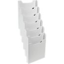 Exacompta wandbrochurehouder A4 verticaal 6 vakken lichtgrijs, 26 mm vuldiepte, wandbevestiging incl., 25 jaar garantie