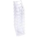 Exacompta Wandprospektständer A4 vertikal 8 Fächer kristallklar, 26 mm Fülltiefe, Wandmontage inkl., 25 Jahre Garantie