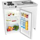 Exquisit Mini-cuisine KK1085 avec plaque de cuisson massive, réfrigérateur 76 l, évier, placard, blanc