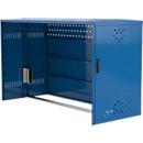 Extension avec paroi latérale pour garage à vélos BikeBox 1G avec toit à double pente, bleu gentiane RAL 5010