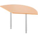Extension table, 135°, W 800 x D 800 mm, beech/white aluminium
