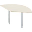 Extension table, 135°, W 800 x D 800 mm, maple/white aluminium