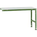 Extension table Manuflex UNIVERSAL standard, 1500 x 800 mm, luminous grey plastic, reseda green