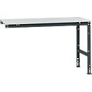 Extension table Manuflex UNIVERSAL standard, 1500 x 800 mm, melamine light grey, anthracite