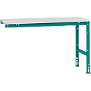 Extension table Manuflex UNIVERSAL standard, 1500 x 800 mm, melamine light grey, aqua blue
