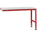Extension table Manuflex UNIVERSAL standard, 1500 x 800 mm, melamine light grey, ruby red