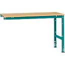 Extension table Manuflex UNIVERSAL standard, 1500 x 800 mm, multiplex natural, aqua blue