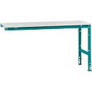Extension table Manuflex UNIVERSAL standard, 1750 x 800 mm, luminous grey melamine, aqua blue