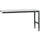 Extension table Manuflex UNIVERSAL standard, 1750 x 800 mm, melamine light grey, anthracite