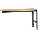 Extension table Manuflex UNIVERSAL standard, 1750 x 800 mm, multiplex natural, anthracite