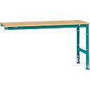 Extension table Manuflex UNIVERSAL standard, 1750 x 800 mm, multiplex natural, aqua blue
