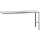 Extension table Manuflex UNIVERSAL standard, 2000 x 800 mm, light grey melamine, silver aluminium