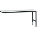 Extension table Manuflex UNIVERSAL standard, 2000 x 800 mm, melamine light grey, anthracite
