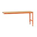 Extension table Manuflex UNIVERSAL standard, 2000 x 800 mm, multiplex natural, orange red