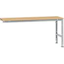 Extension table Manuflex UNIVERSAL standard, 2000 x 800 mm, multiplex natural, silver aluminium