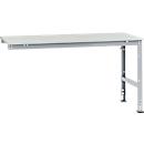 Extension table Manuflex UNIVERSAL standard, melamine top, 1750x1000, silver aluminium