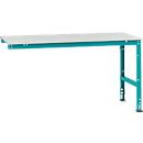 Extension table Manuflex UNIVERSAL standard, plastic table top, 1750x1000, aqua blue