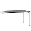 Extension table SOLUS PLAY, rectangular, W 1200 x D 800 x H 720 - 820 mm, bog oak