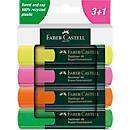 Faber-Castell text liner, case of 4, yellow, orange, pink, green